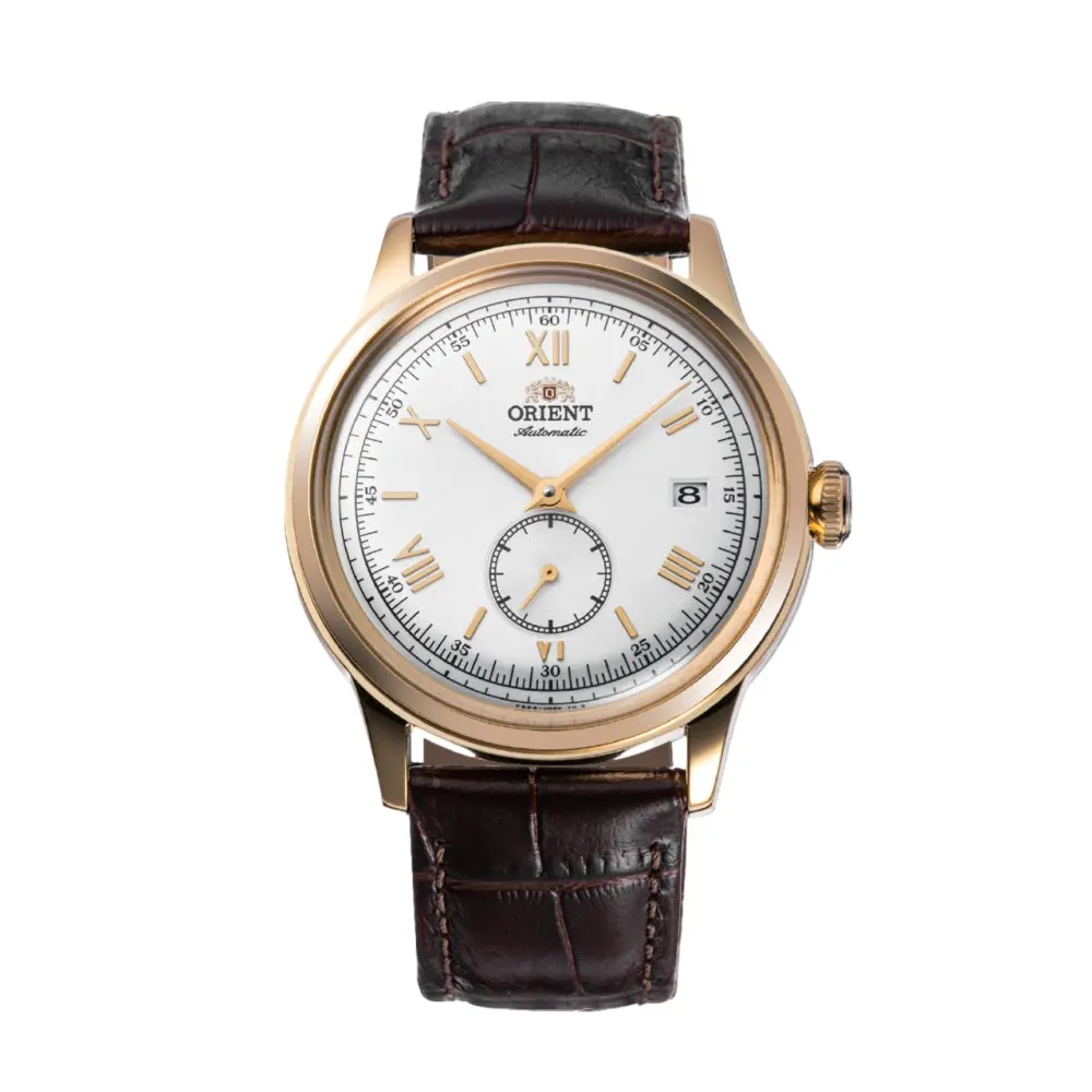 Bambino Version 7 Small Seconds Gold-Tone 38Mm - White On Leather Strap 1