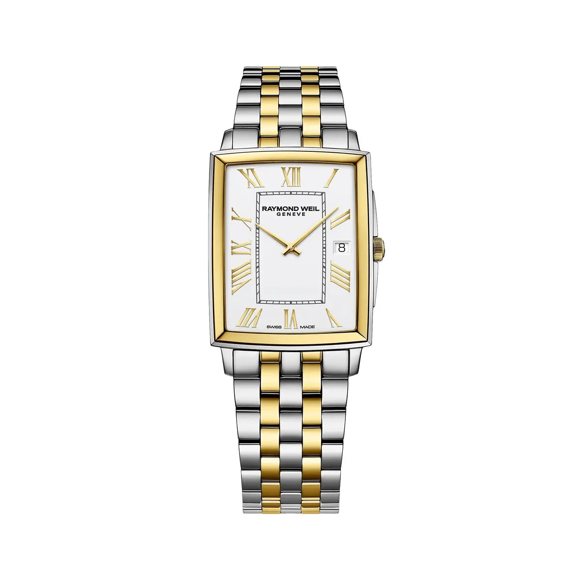 Toccata Square Yellow Gold Two-Tone 37Mm - White On Bracelet 1