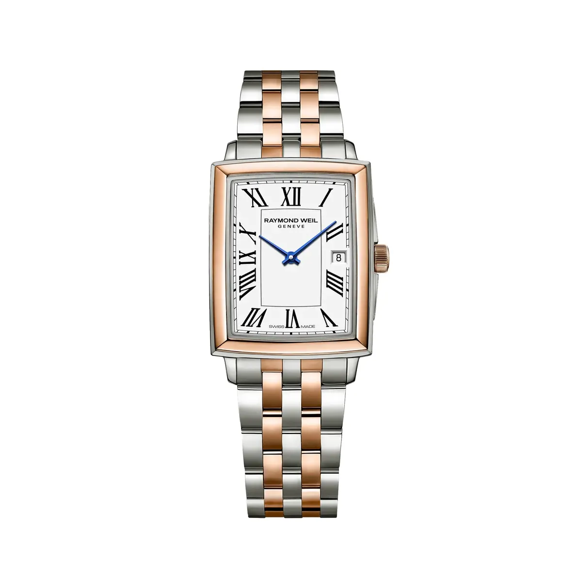 Toccata Square Rose Gold Two-Tone 37Mm - White On Bracelet 1