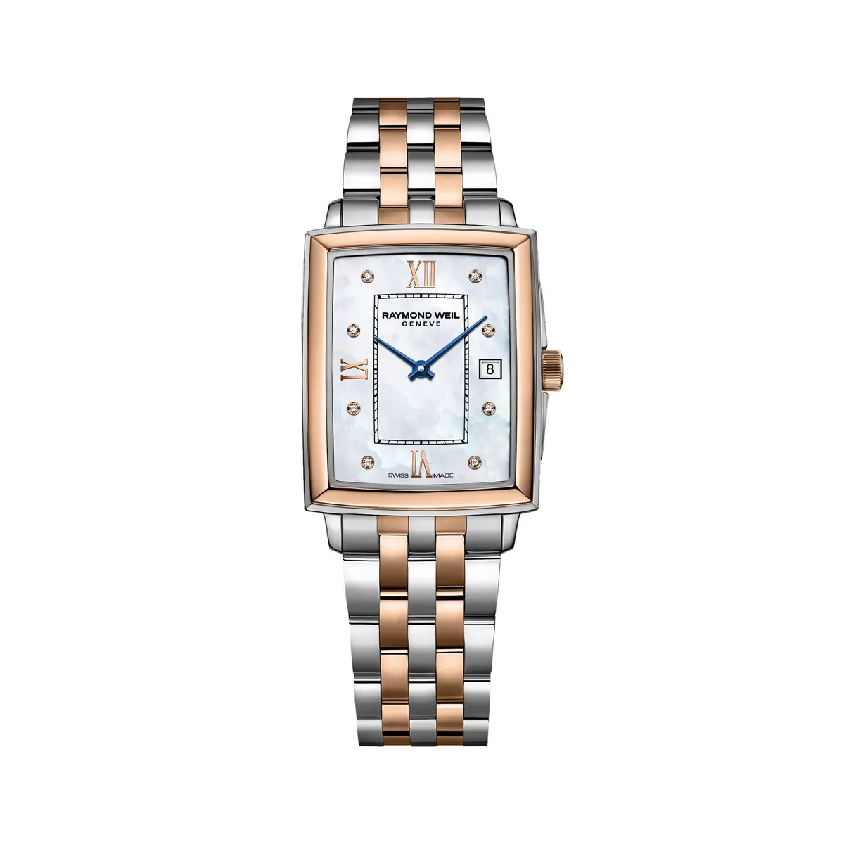 Toccata Square Rose Gold Two-Tone 28Mm - Mother Of Pearl W/ Diamonds On Bracelet 1