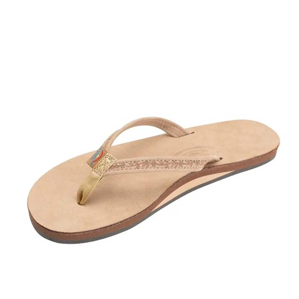 Rainbow Women's Narrow Floral Premier Leather - Sierra Brown 1
