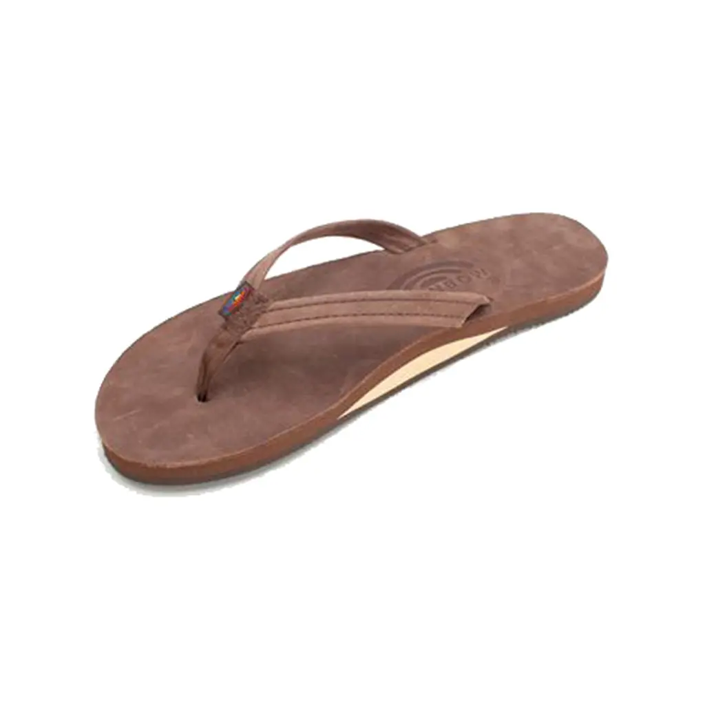 Rainbow Women's Single Layer Premier Leather Narrow Strap With Arch Support  - Expresso 1