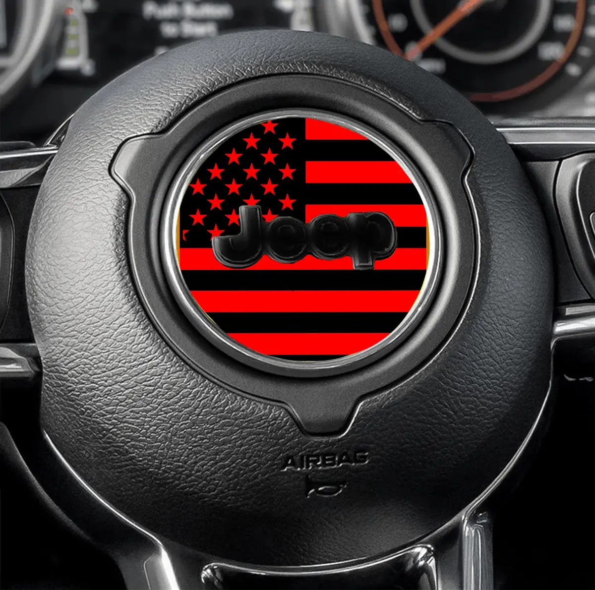 Steering Wheel Decal Red And Black Flag Decal 216 1