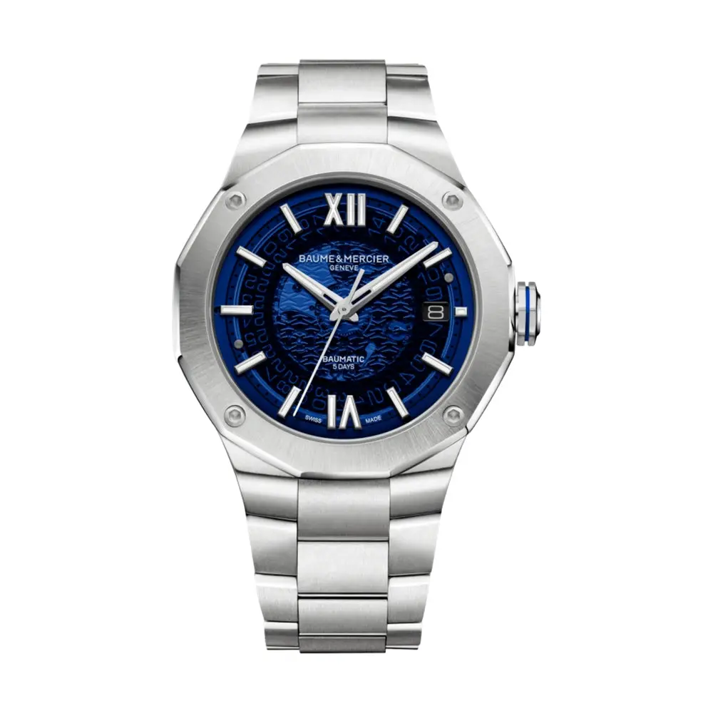 Riviera 10616 Baumatic Cosc Certified 42Mm - Blue On Bracelet 1