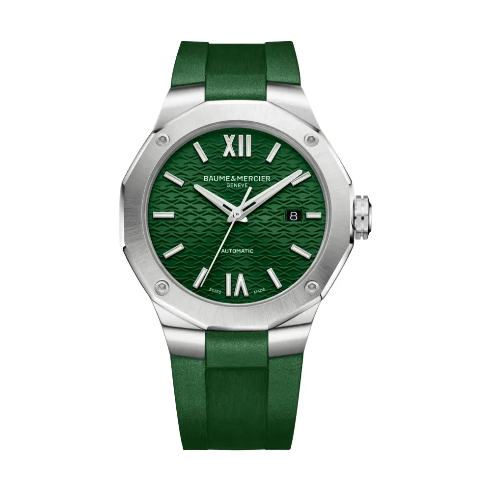 Riviera 10618 Automatic Date 42Mm - Green On Rubber Strap 1