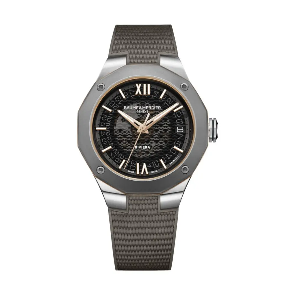 Riviera 10720 Titanium Automatic Date 39Mm - Grey On Rubber Strap 1