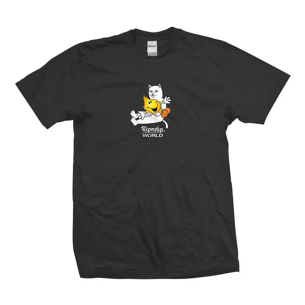 Rip N Dip Nerm Heart Flameboy Tee - Vintage Black 1
