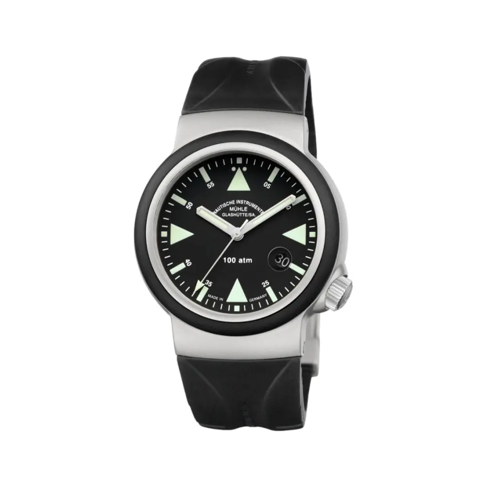 S.A.R. Rescue Timer 42Mm - Black On Rubber Strap 1