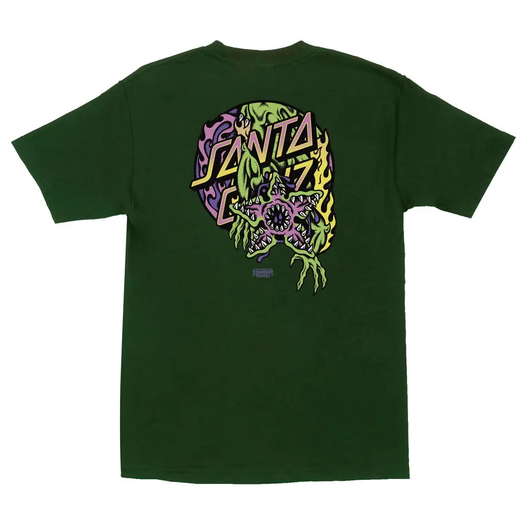 Santa Cruz X Stranger Things Demogorgon Dot S/S Tee - Forest Green 1