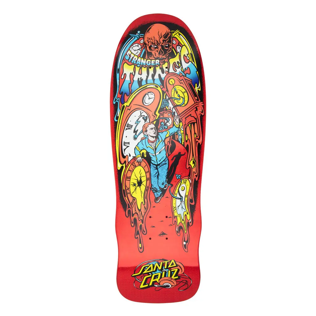 Santa Cruz X Stranger Things Grabke Max Melting Clock 9.75" Deck 1