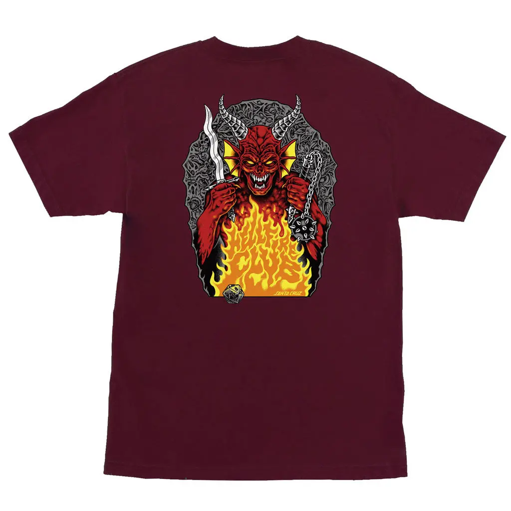 Santa Cruz X Stranger Things Hellfire Pit S/S Tee - Maroon 1
