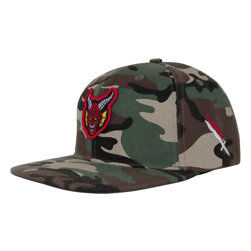 Santa Cruz X Stranger Things Hellfire Club Snapback - Camo 1