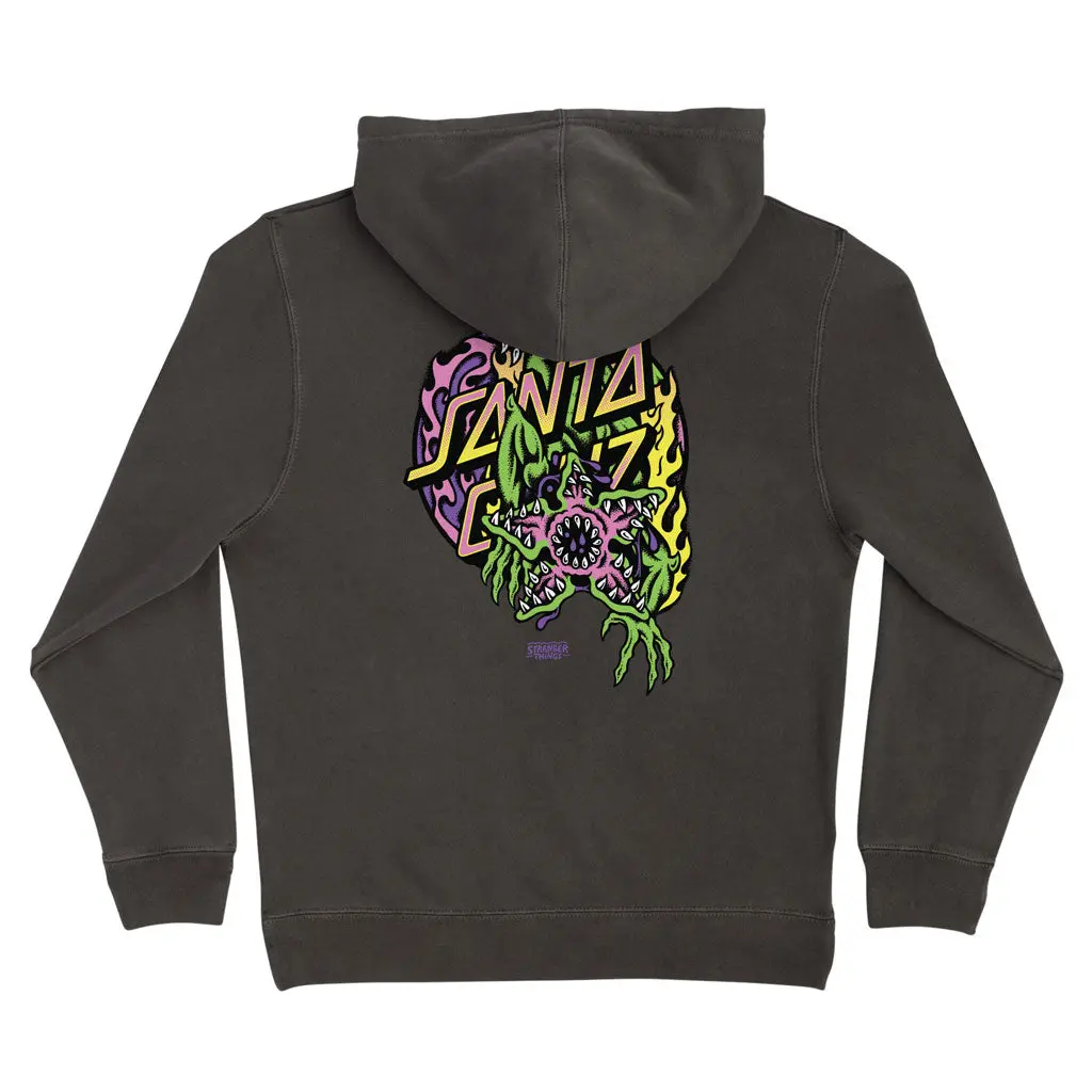 Santa Cruz X Stranger Things Youth Demogorgon Dot P/O Hoodie - Pigment Black 1