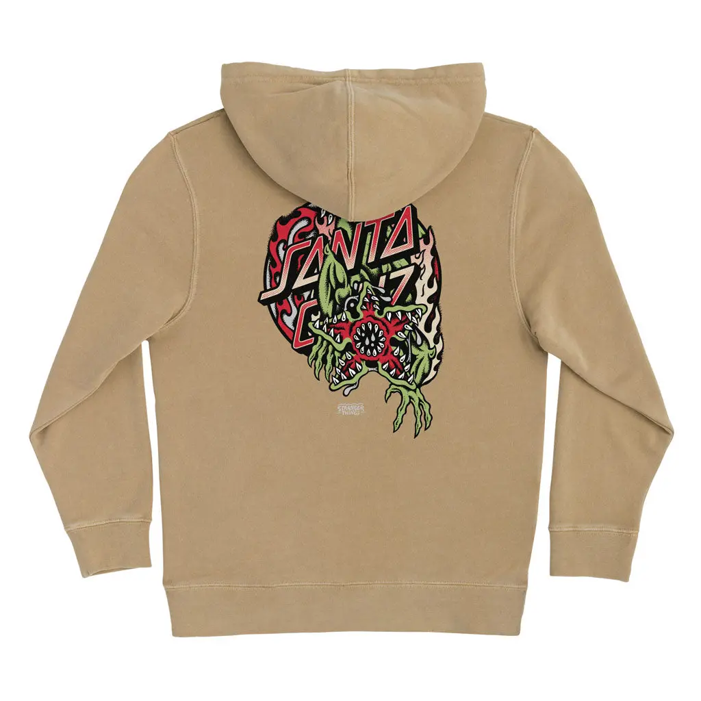 Santa Cruz X Stranger Things Youth Demogorgon Dot P/O Hoodie - Pigment Sand 1