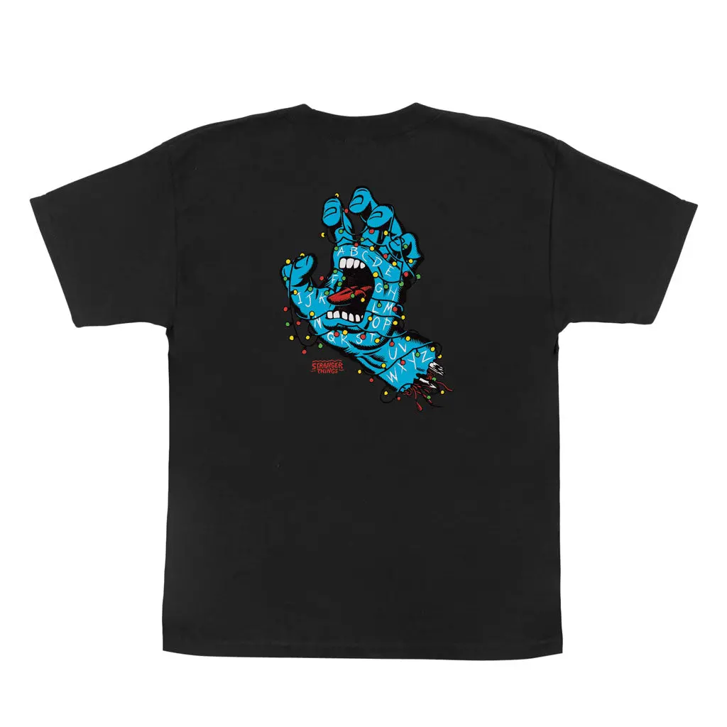 Santa Cruz X Stranger Things Youth Screaming Lights S/S Tee - Black 1