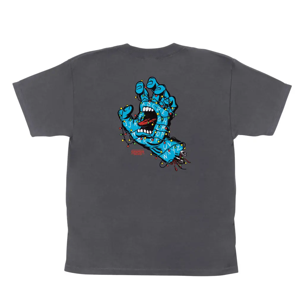 Santa Cruz X Stranger Things Youth Screaming Lights S/S Tee - Charcoal 1