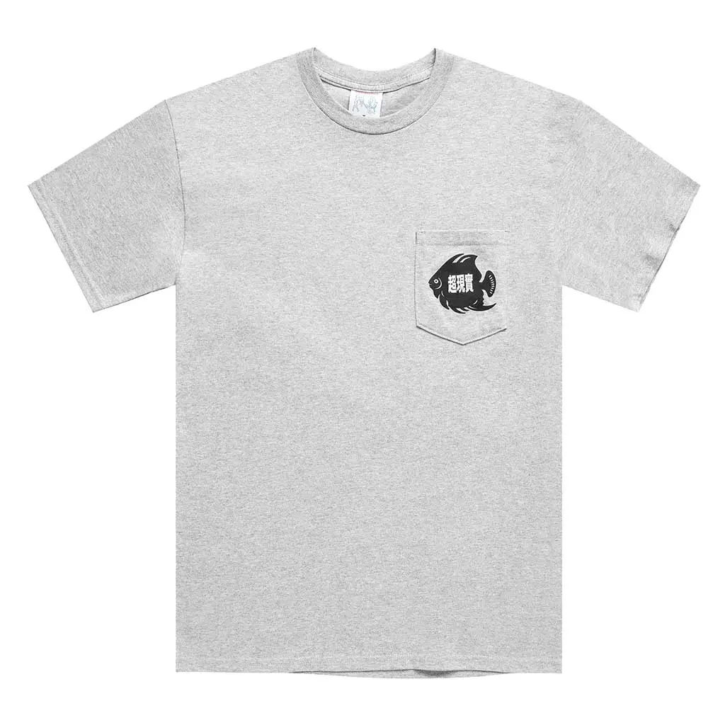 Sci-Fi Fantasy Fish Pocket Tee - Heather Grey 1