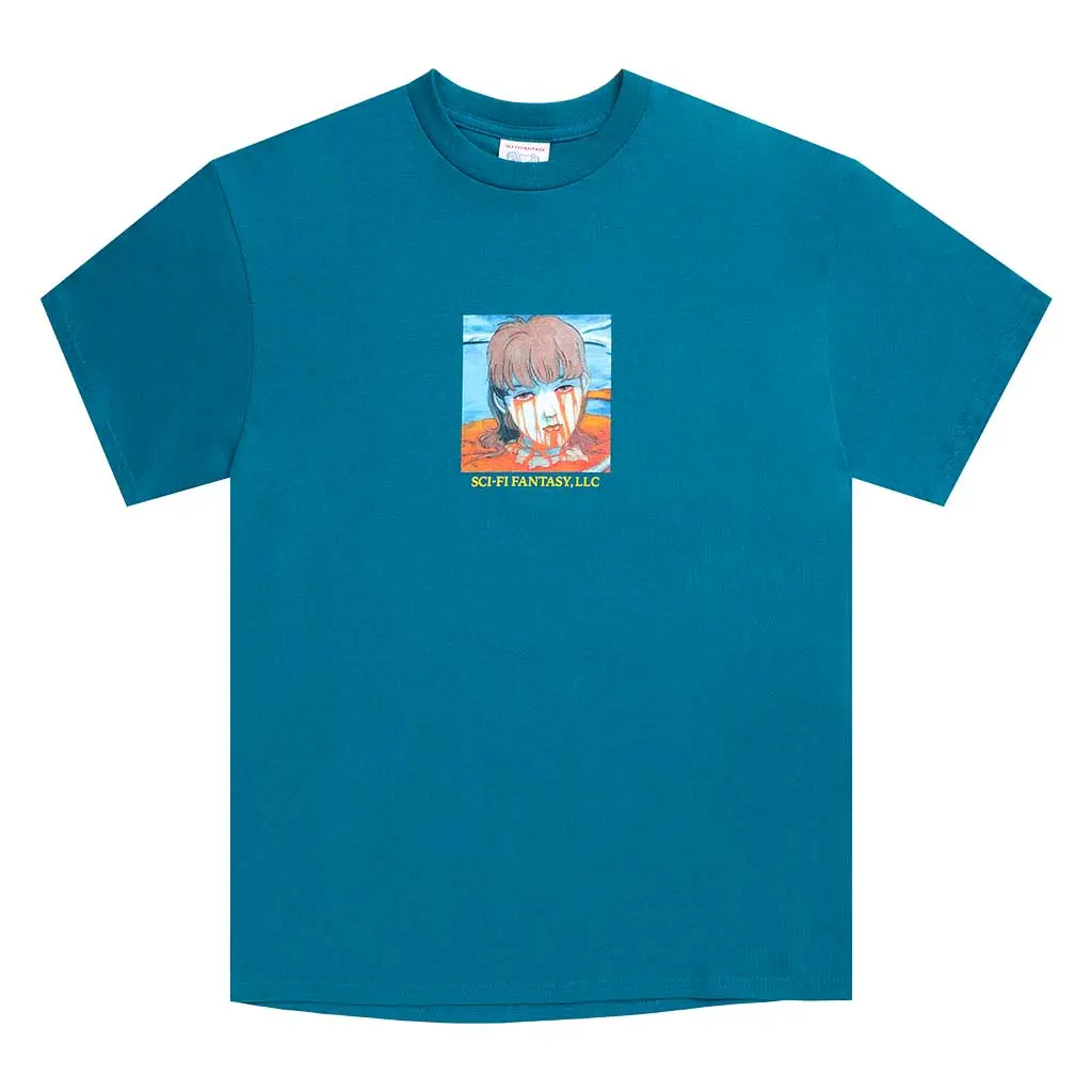 Sci-Fi Fantasy Leaking Eyes Tee - Sea Blue 1