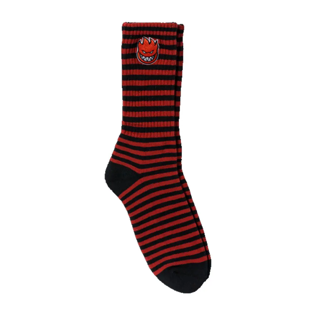 Spitfire Bighead Fill Emb Stripe Sock - Black/Red 1