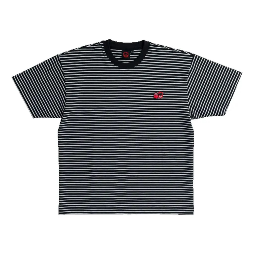 Spitfire Eternal Emb Stripe S/S Shirt - Black/White 1