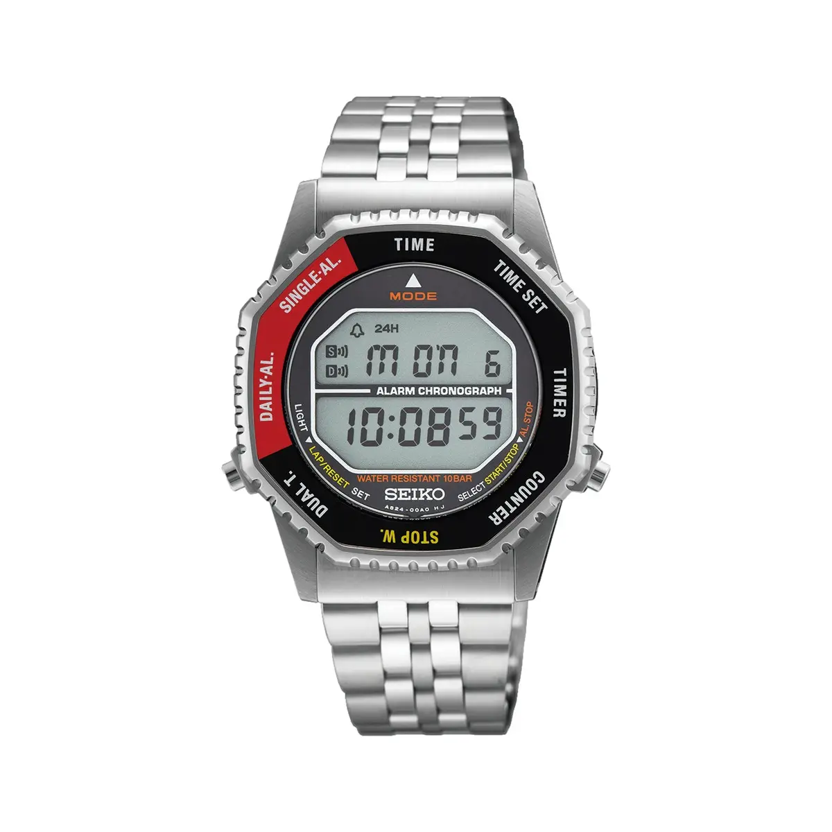 Smgg19 Digital Quartz Chronograph 37Mm - Red On Bracelet 1