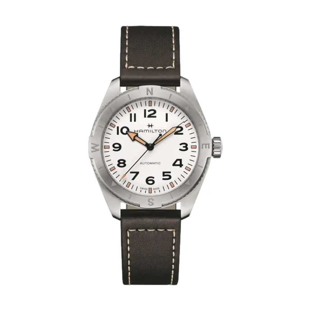 Khaki Field Expedition 41Mm - White On Strap 1