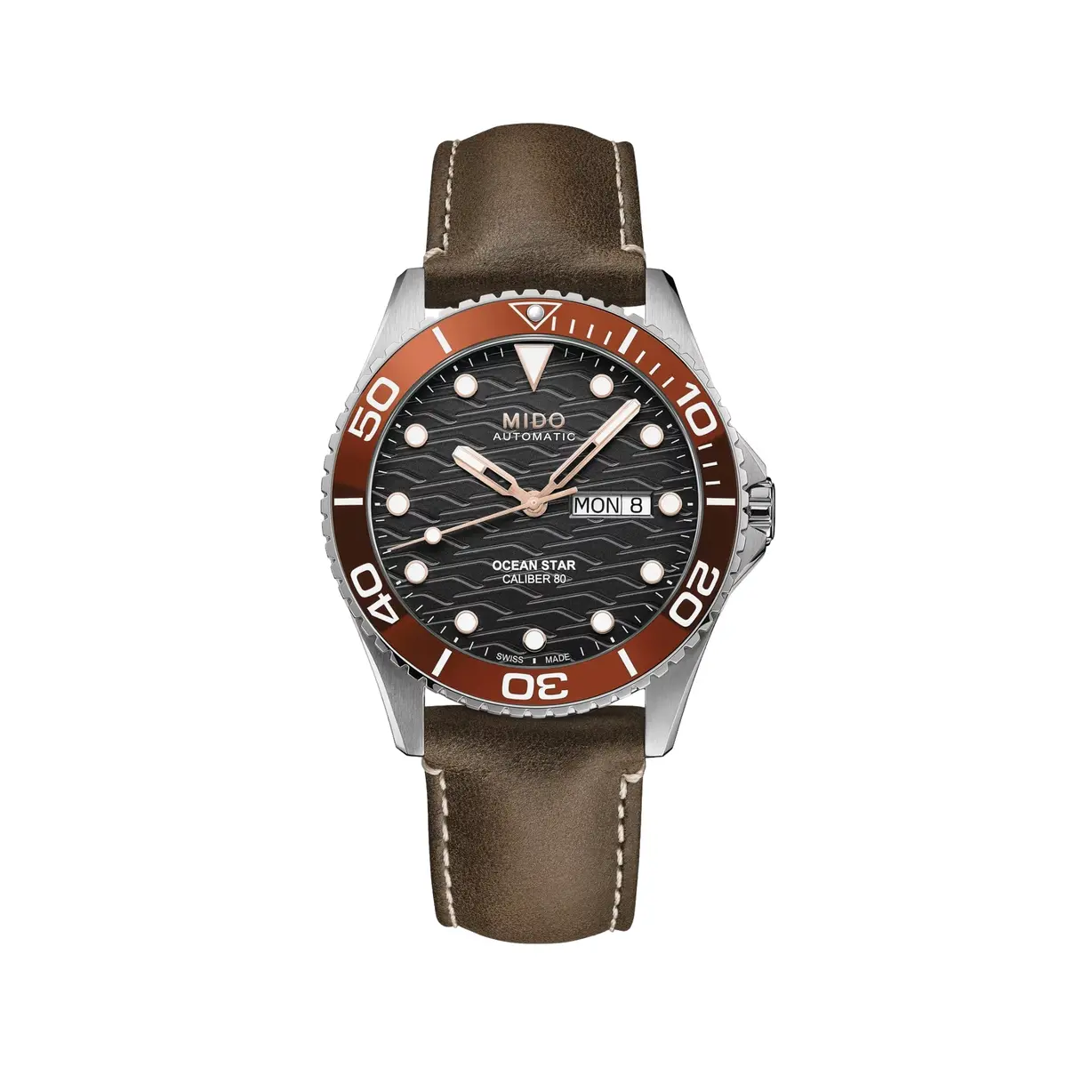 Ocean Star 200C 42.5Mm - Black On Leather Strap 1
