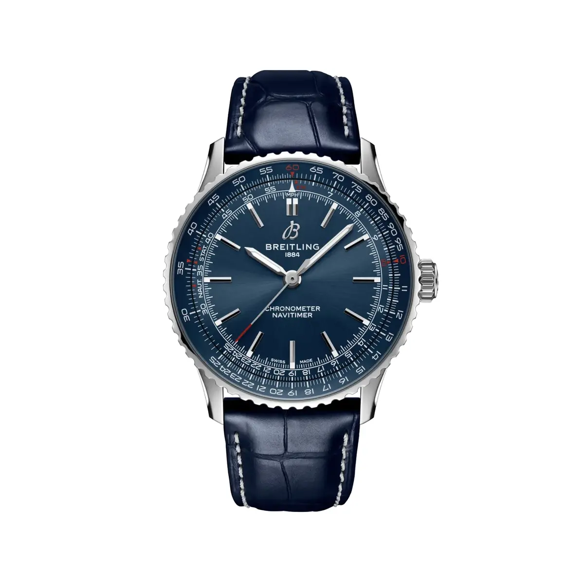 Navitimer Automatic 41Mm - Blue On Leather Strap 1