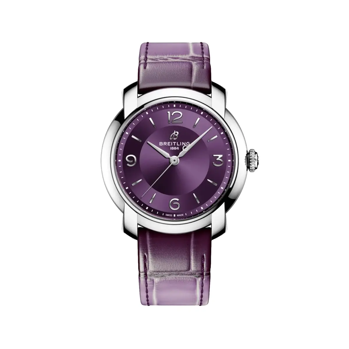 Lady Premier Automatic 36Mm - Purple On Leather Strap 1