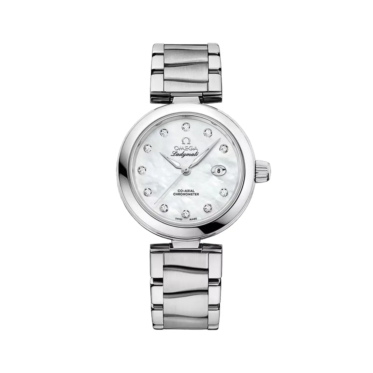 De Ville Ladymatic 34Mm - White, Mother-Of-Pearl W/ Diamonds On Bracelet 1