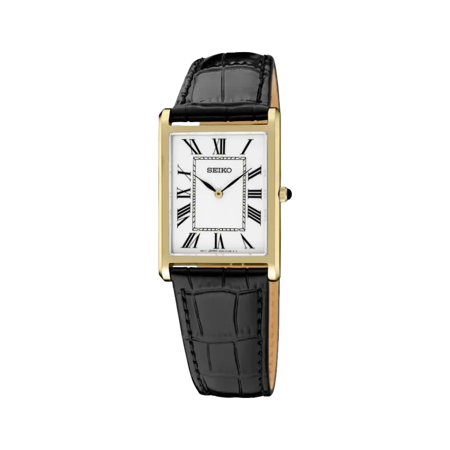 Swr104 Essentials Gold-Tone 39Mm - White On Leather Strap 1