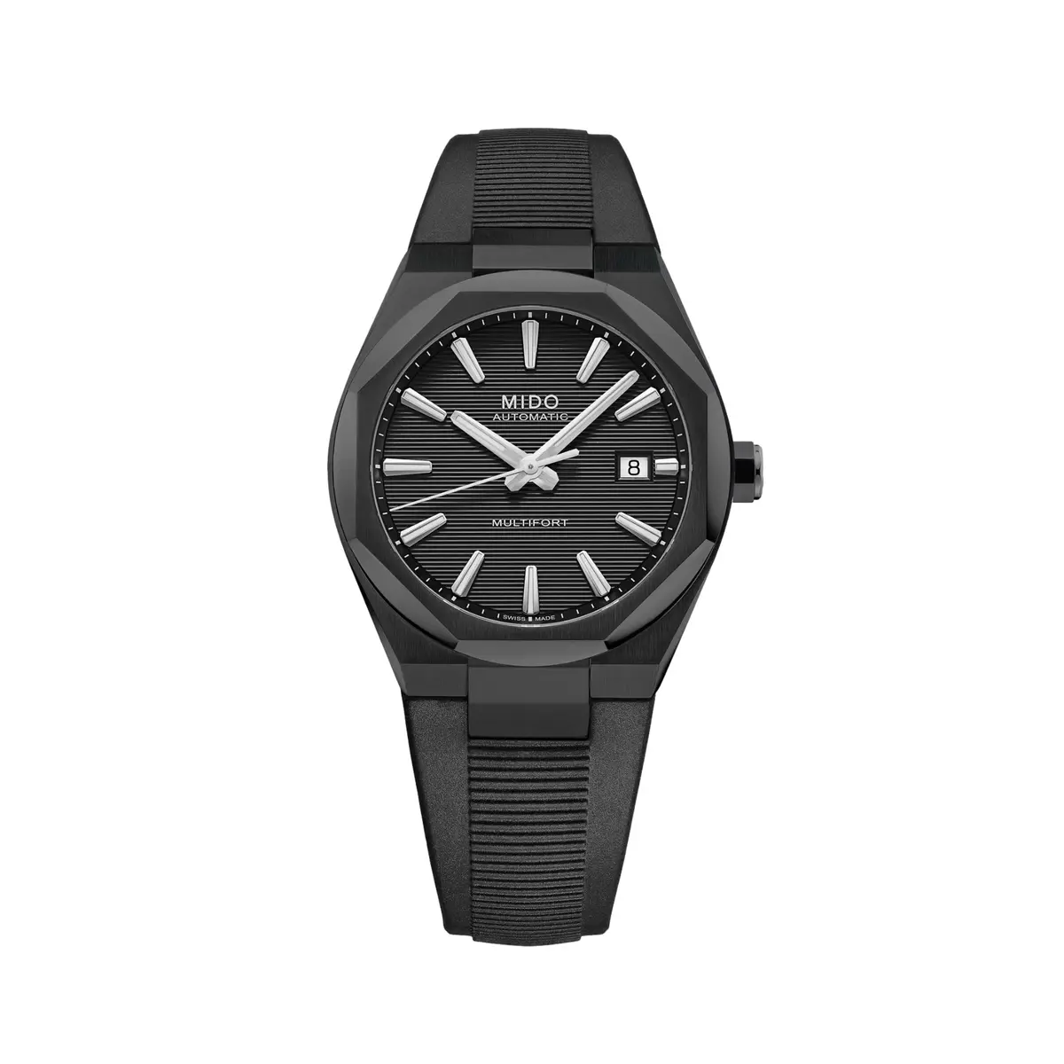 Multifort 8 One Crown Black Pvd 40Mm - Black On Rubber Strap 1