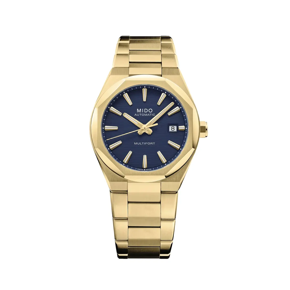 Multifort 8 One Crown Gold-Tone Pvd 40Mm - Blue On Bracelet 1