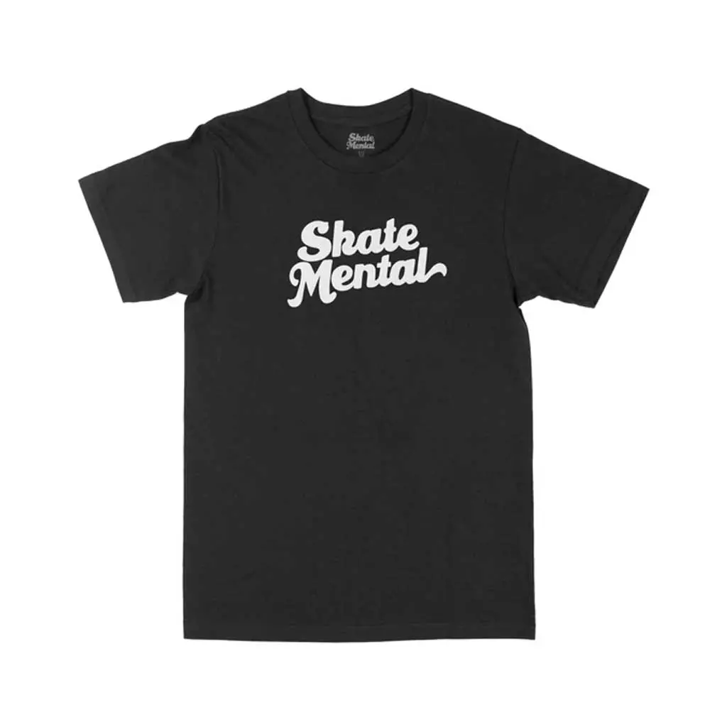 Skate Mental Script Tee - Black 1