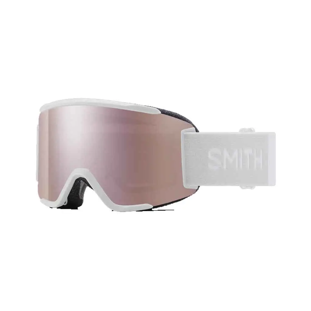 Smith 25/26 Squad Low Bridge Fit Goggles - White Vapor + Chromapop Everyday Rose Gold Mirror 1