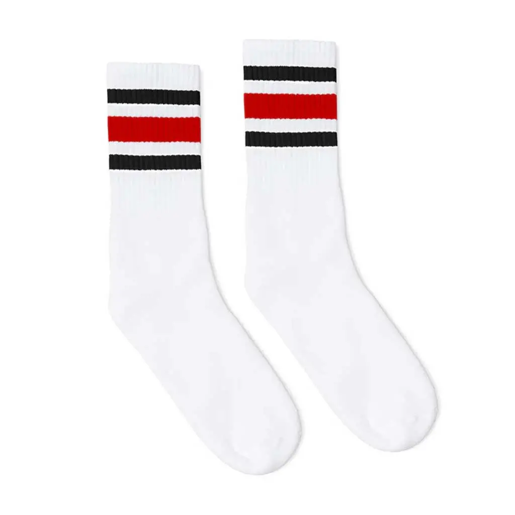 Socco All American Crew Socks - White/Black/Red 1