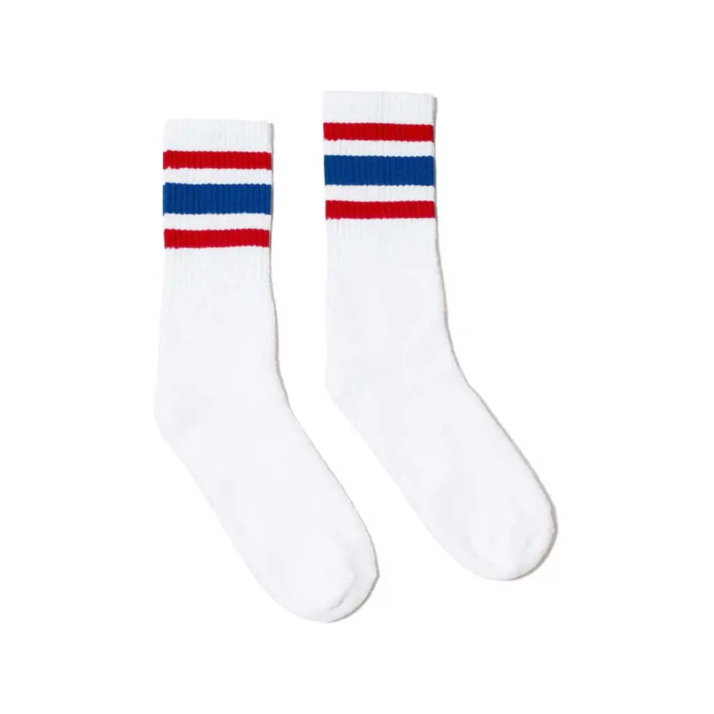 Socco All American Crew Socks - White/Red/Blue 1