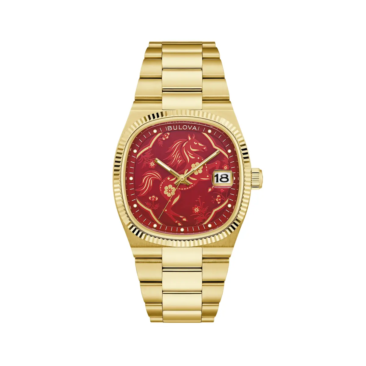Super Seville Year Of The Horse Limited Edition Gold-Tone 37.5Mm - Red On Bracelet 1
