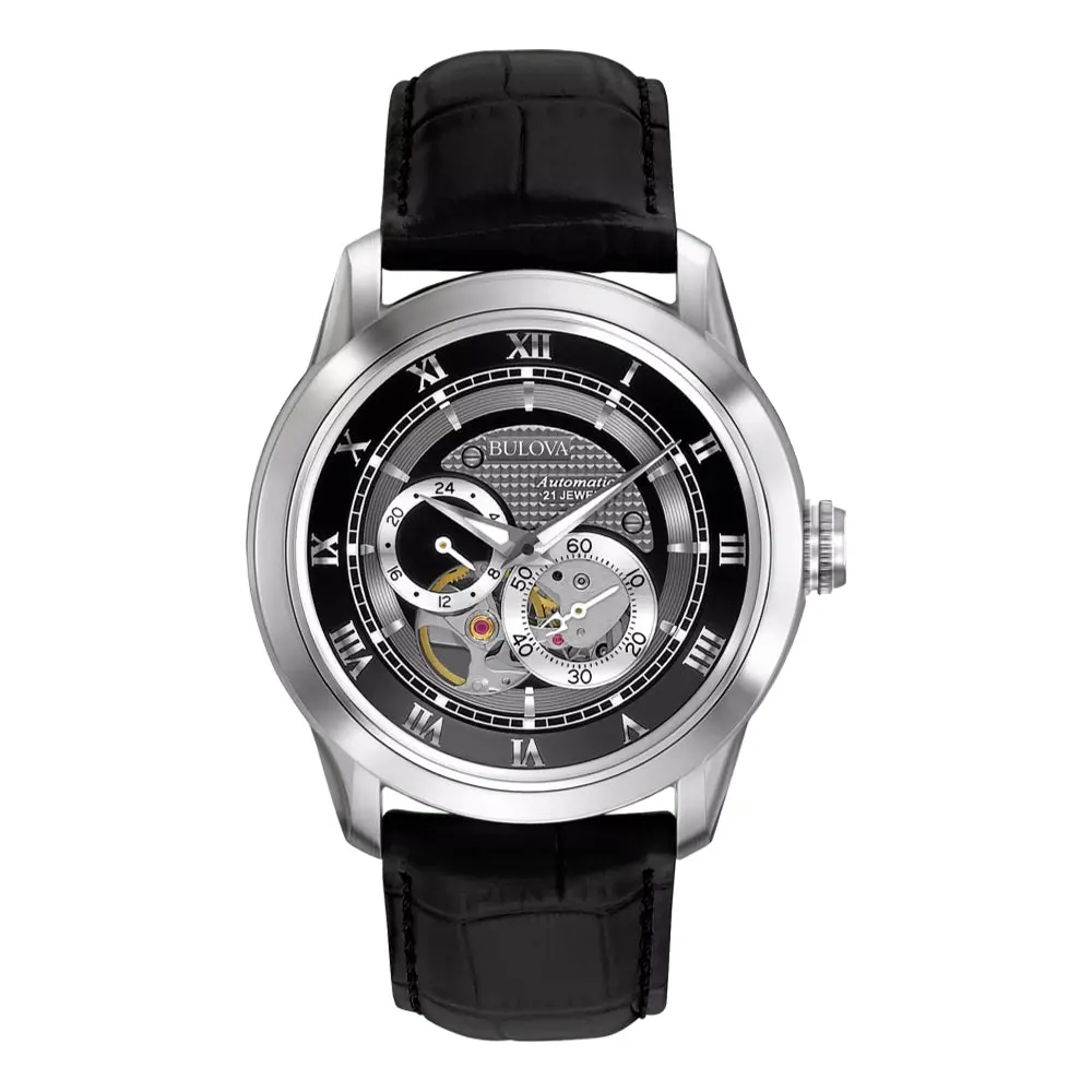 Sutton 42Mm - Black On Leather Strap 1