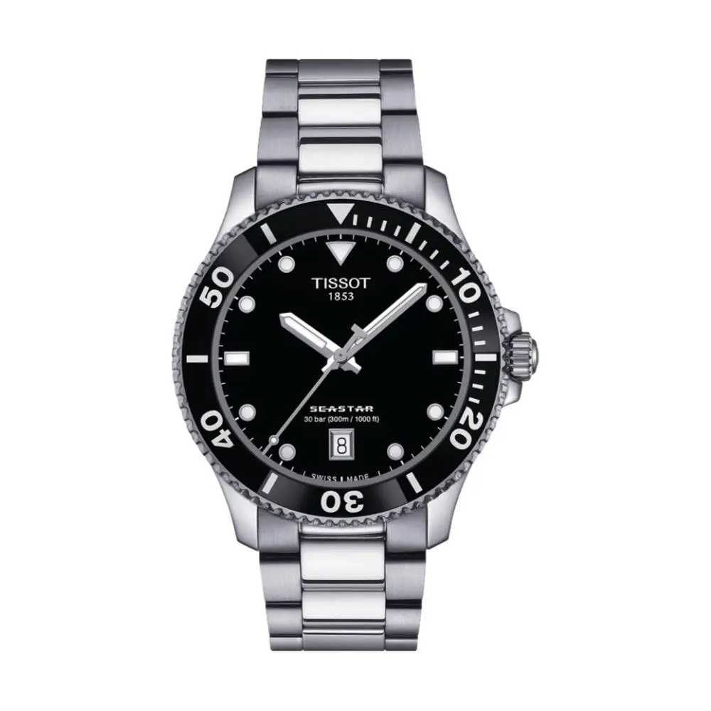 Seastar 1000 Quartz 40Mm - Black On Bracelet 1