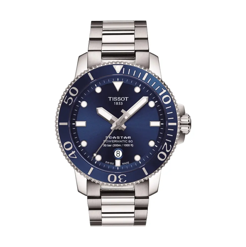 Seastar 1000 Powermatic 80 43Mm - Blue On Bracelet 1