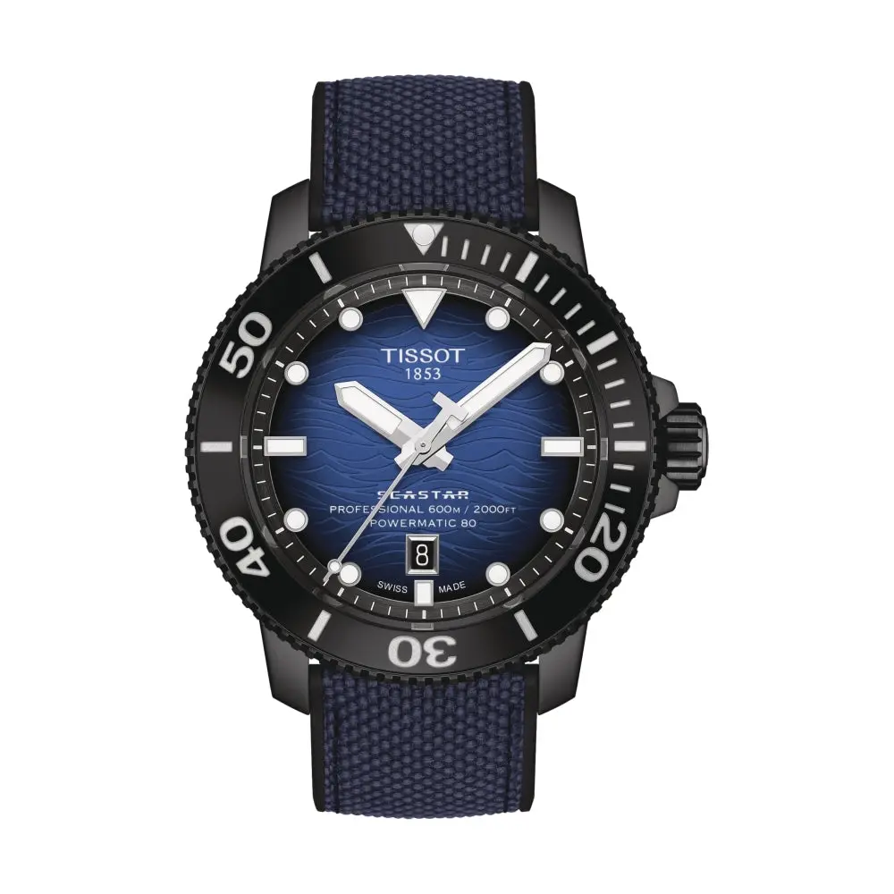 Seastar 2000 Professional Powermatic 80 46Mm - Blue On Synthetic Strap 1