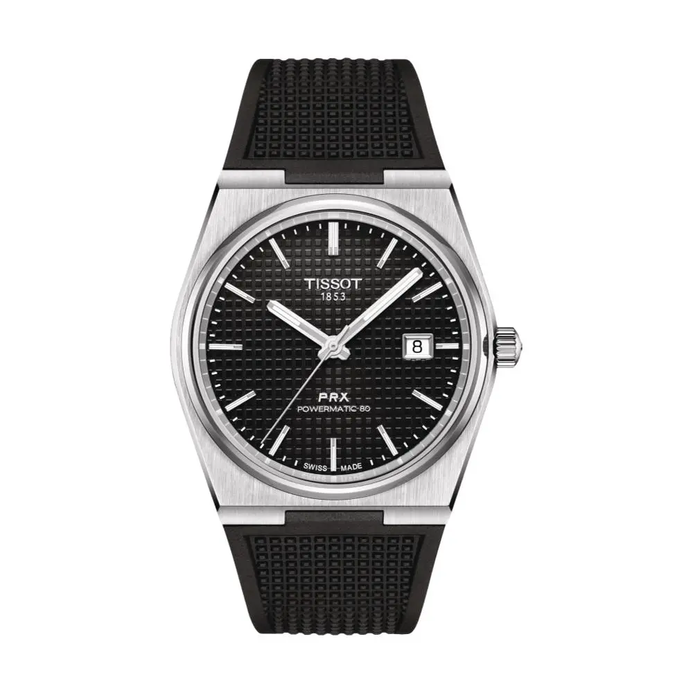 Prx Automatic Powermatic 80 40Mm Black On Rubber Strap 1