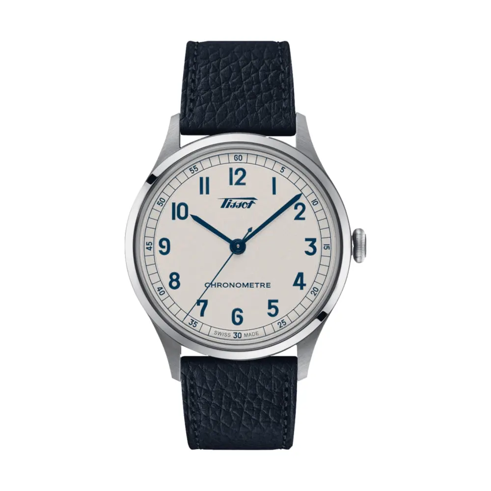 Heritage 1938 Cosc 39Mm - Silver On Leather Strap And Stainless Steel Bracelet 1