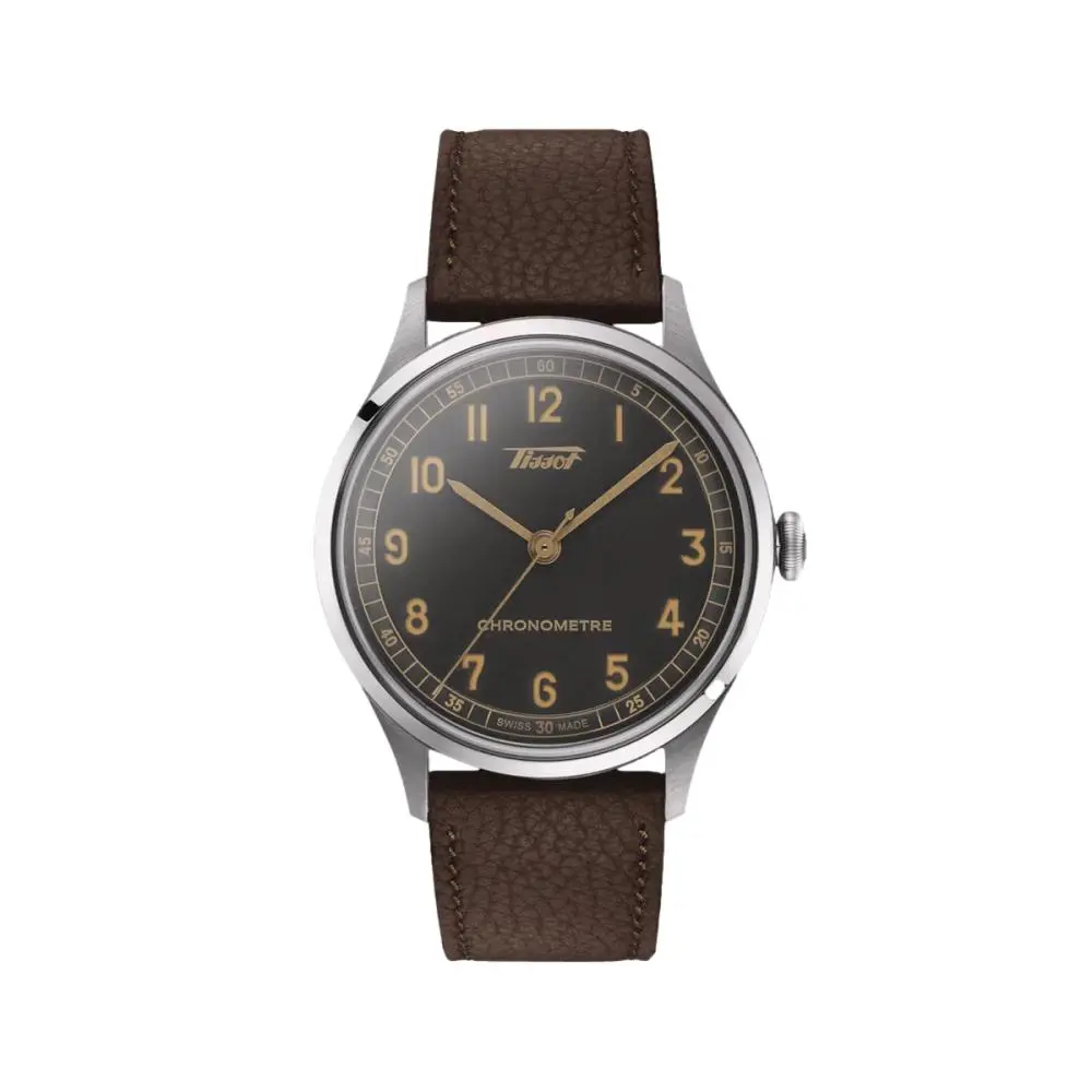 Heritage 1938 Cosc Anthracite 39Mm - Anthracite On Leather Strap 1