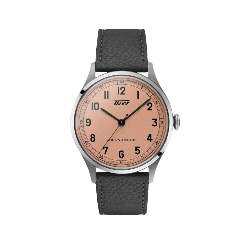 Heritage 1938 Cosc 39Mm - Salmon On Leather Strap 1
