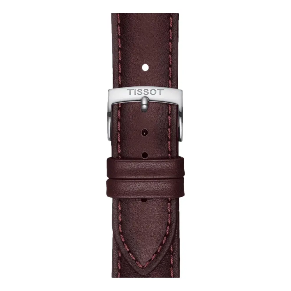 Tissot Official Brown Leather Stitched Strap 20Mm 1