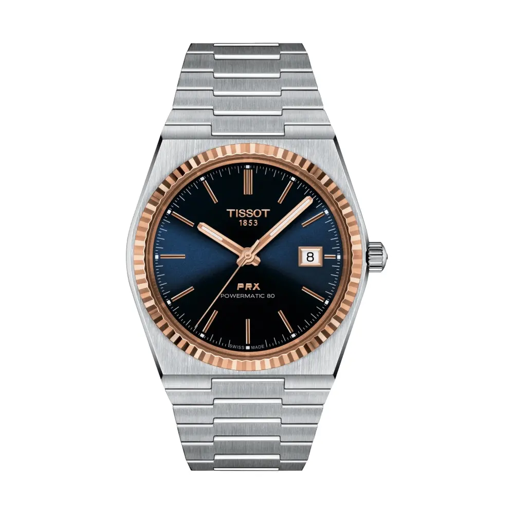 Prx Powermatic 80 Steel & 18K Gold 40Mm - Blue On Bracelet 1