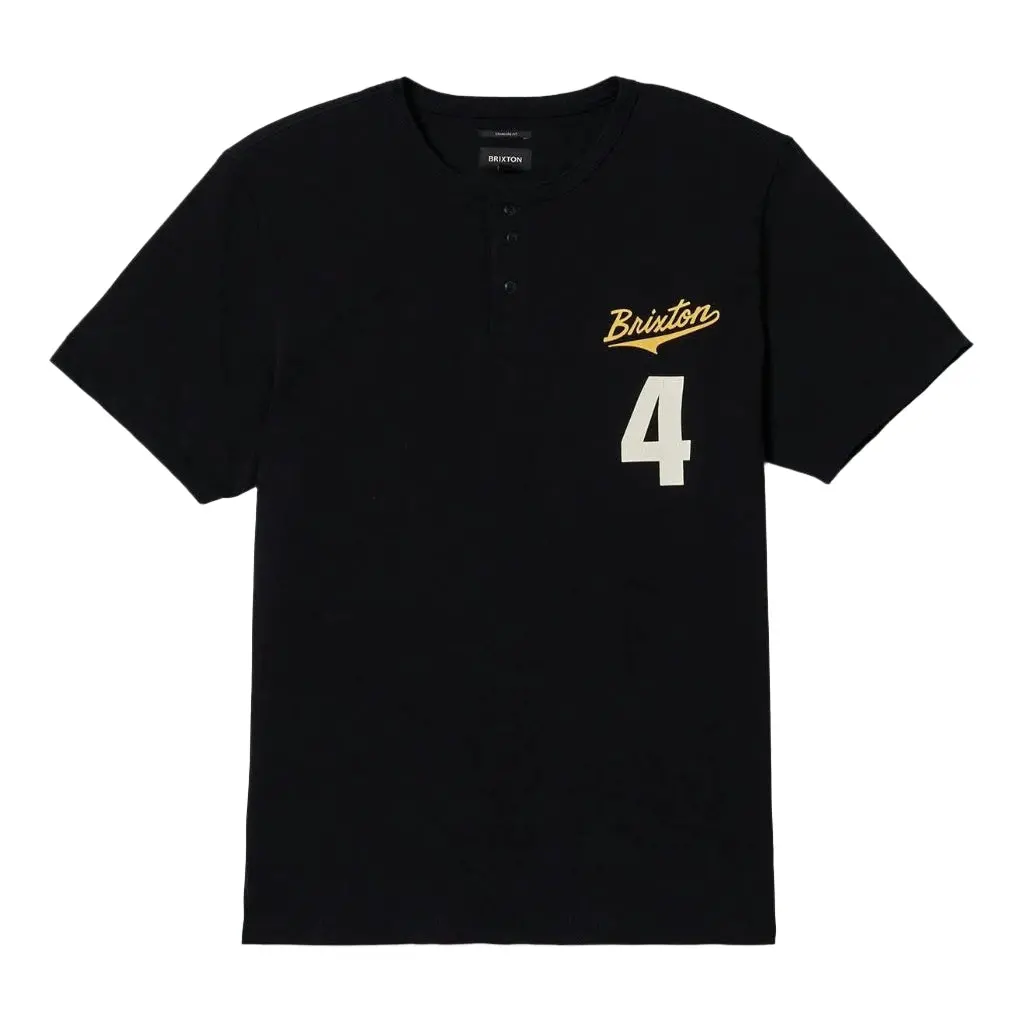 Brixton The League Baseball Tee - Black/Black 1
