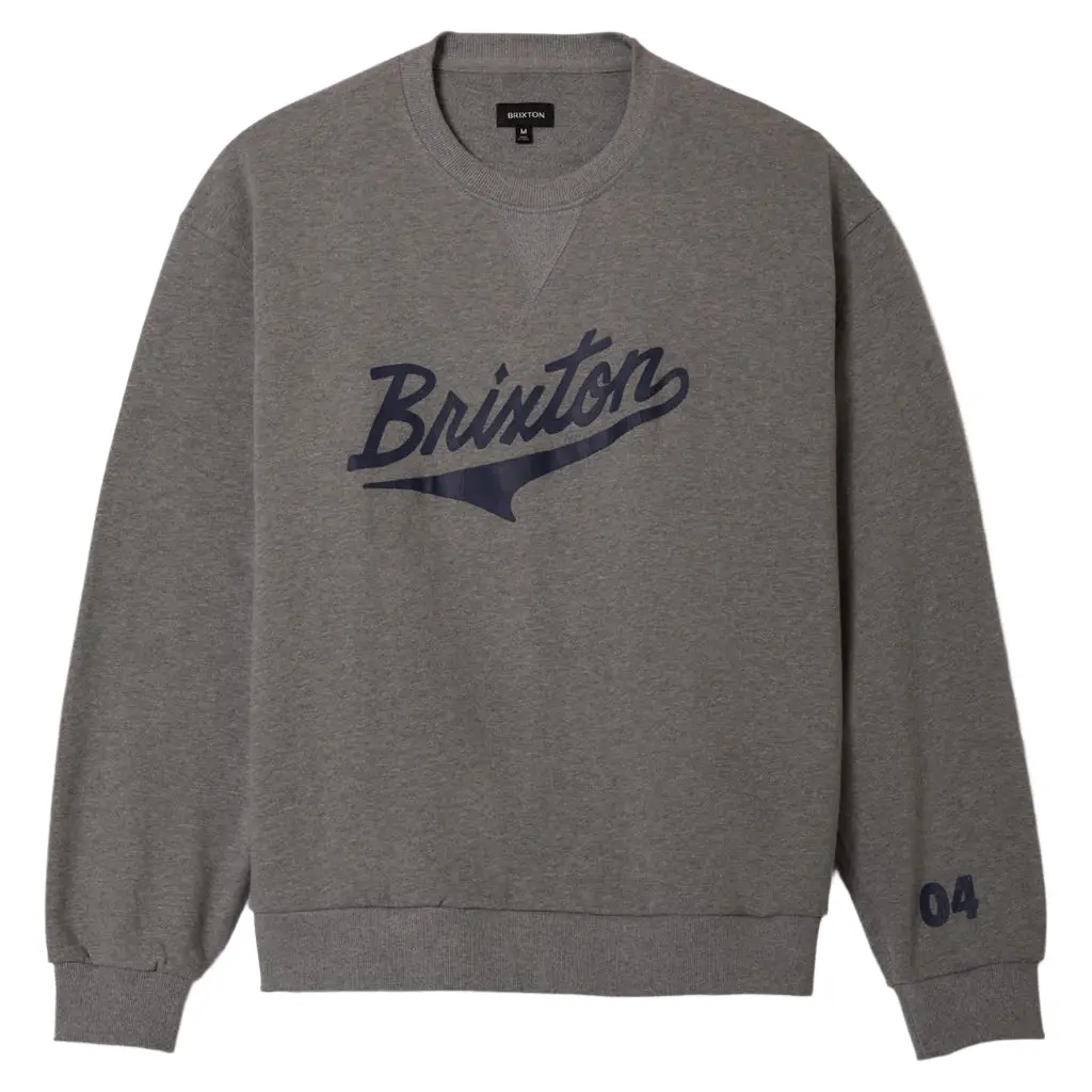 Brixton The League Broken In Crew - Heather Grey 1